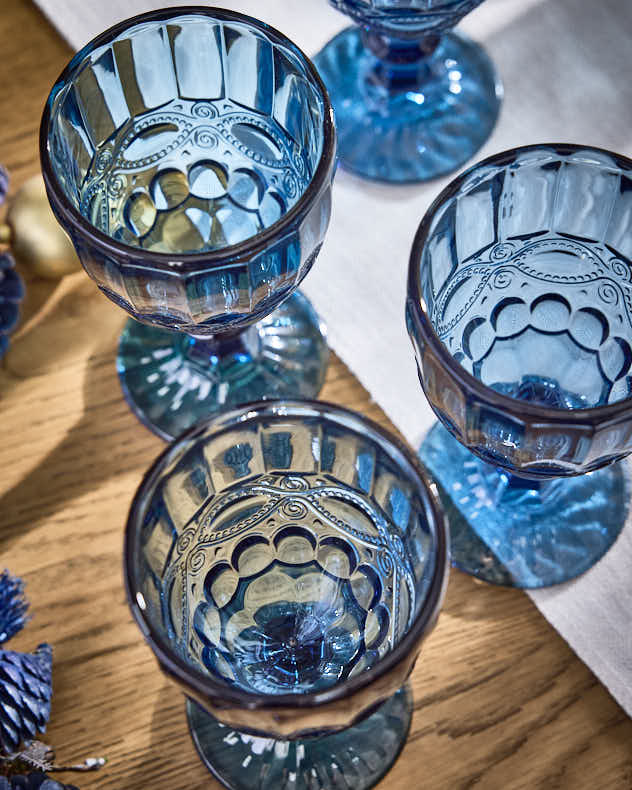 Aurielle Blue Wine Goblet