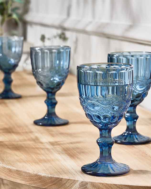Verre à vin bleu Aurielle
