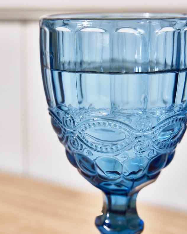 Wine Glasses Set of 2 - Aurielle Blue Wine Goblet