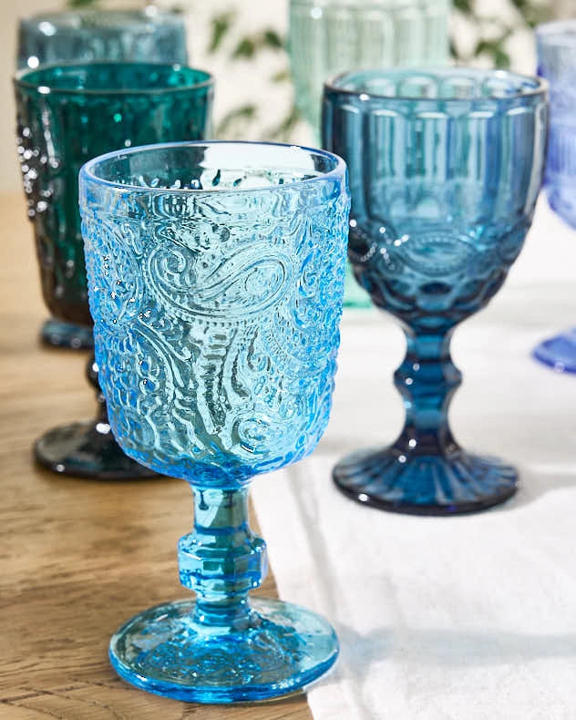 Blue Wine Goblets