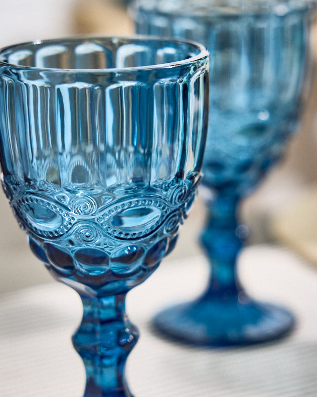 Aurielle Blue 8 Glassware Set