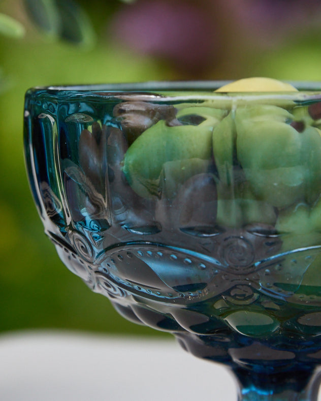 Aurielle Sapphire Blue Glass Dessert Bowl Dibor Tableware