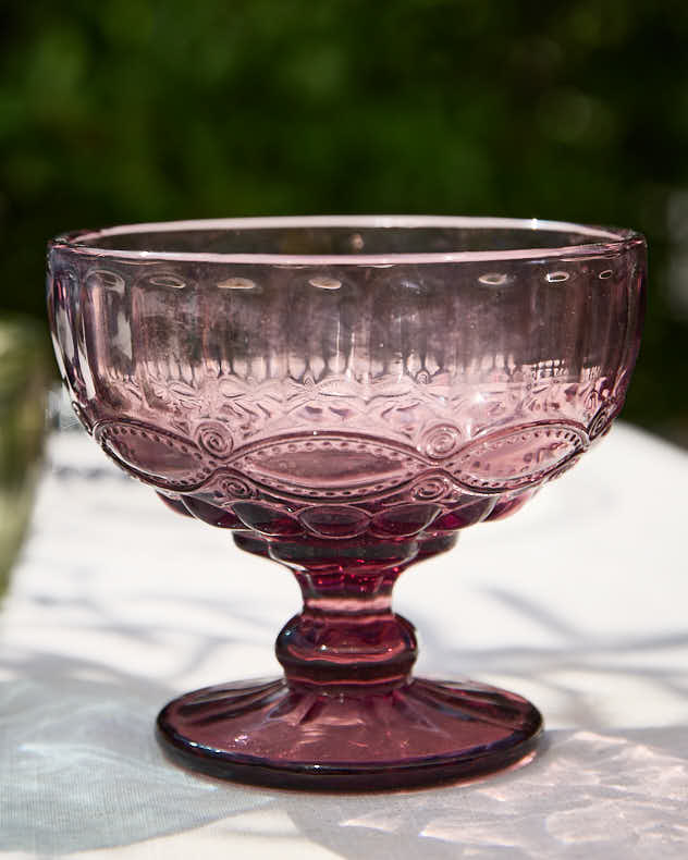 Set of 4 Footed Glass Dessert Bowls
