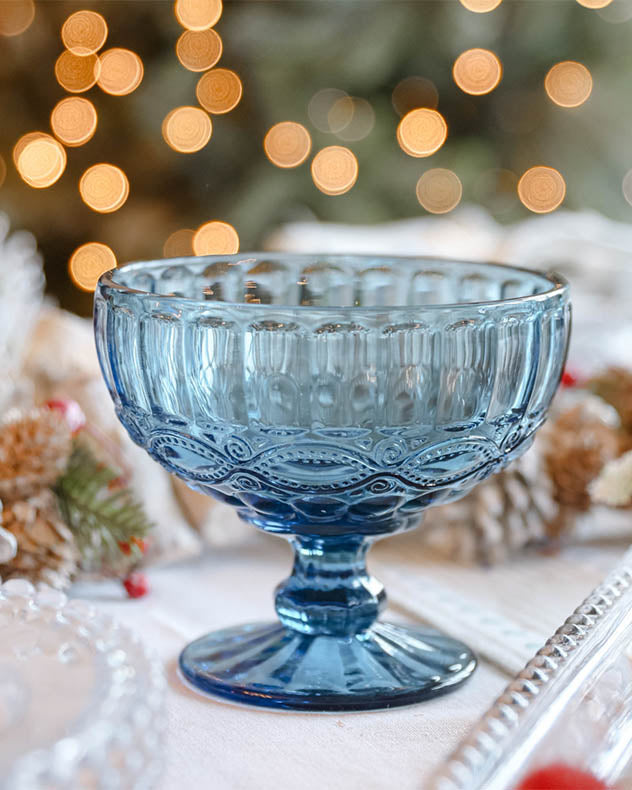 Aurielle Sapphire Glass Dessert Bowl