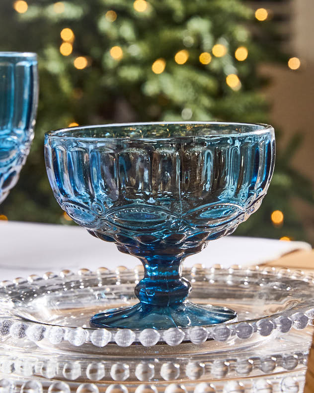 Footed glass dessert bowls best sale