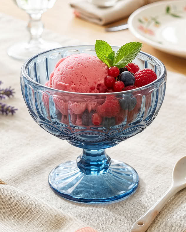 Aurielle Sapphire Glass Dessert Bowl