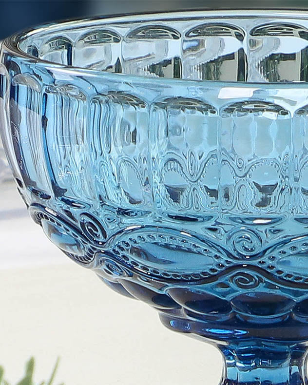 Glassware - Aurielle Sapphire Glass Dessert Bowl