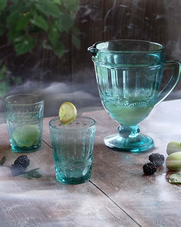 Terrifying Turquoise Pitcher & Set of 2 Tumblers