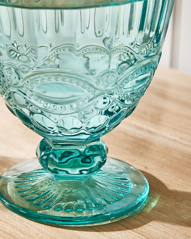 Turquoise Blue Glass Serving Jug