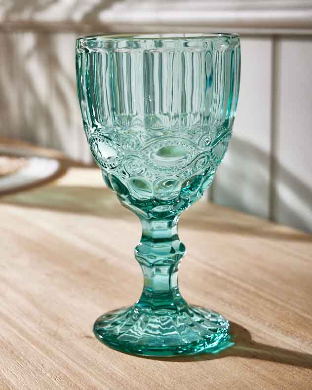 Wine Glasses Set of 2 - Aurielle Turquoise Wine Goblet