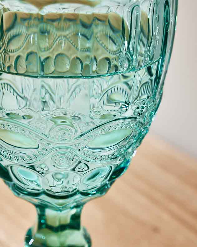 Wine Glasses Set of 6 - Aurielle Turquoise Wine Goblet