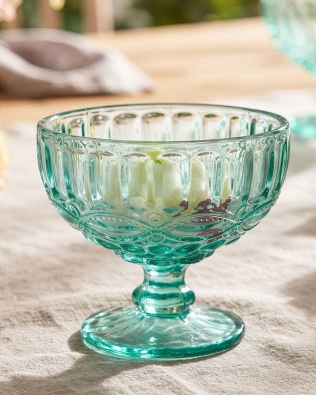 Aurielle Turquoise Glass Dessert Bowl