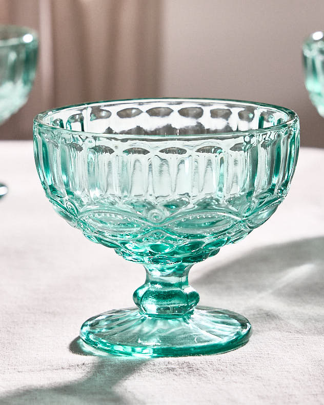 Set of 4 Footed Glass Dessert Bowls