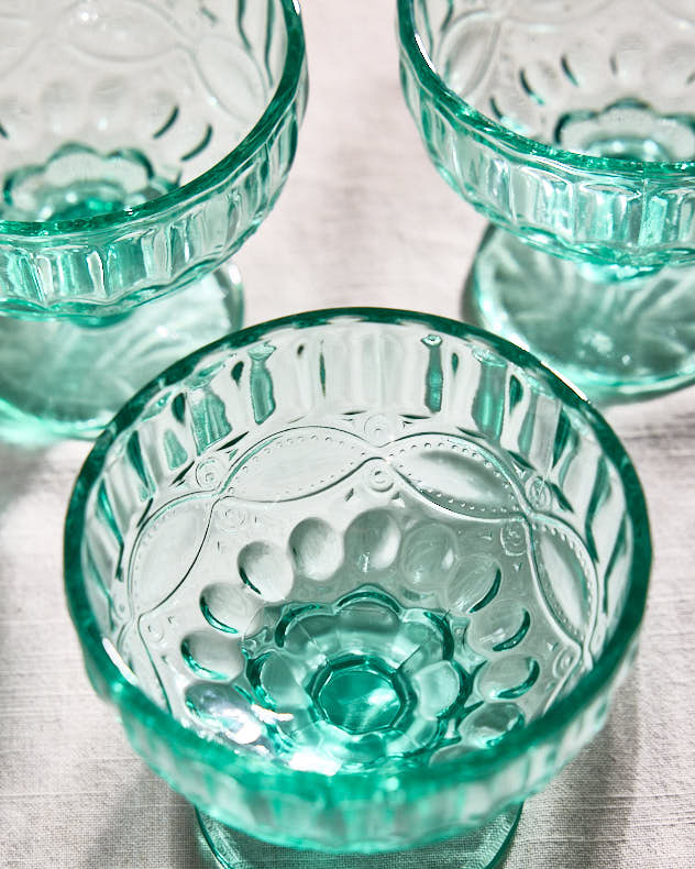 Aurielle Turquoise Glass Dessert Bowl