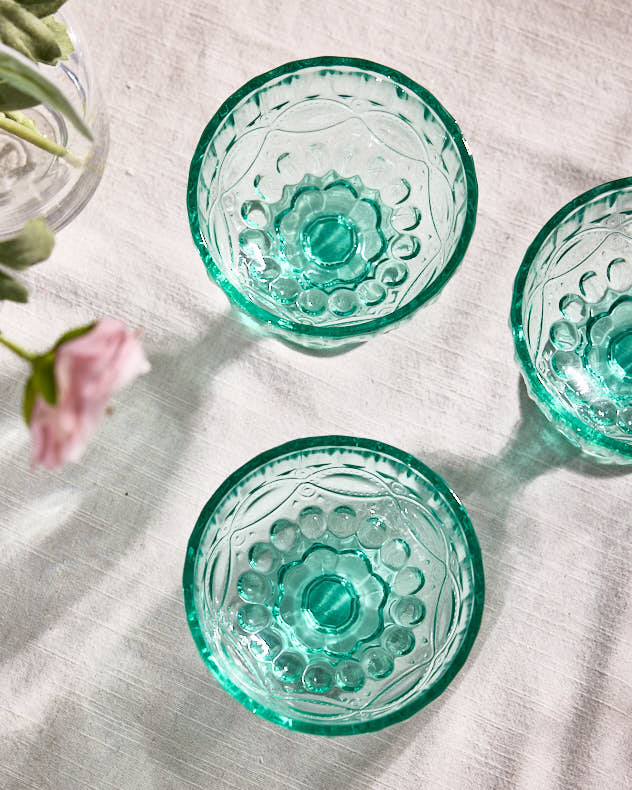 Aurielle Turquoise Glass Dessert Bowl