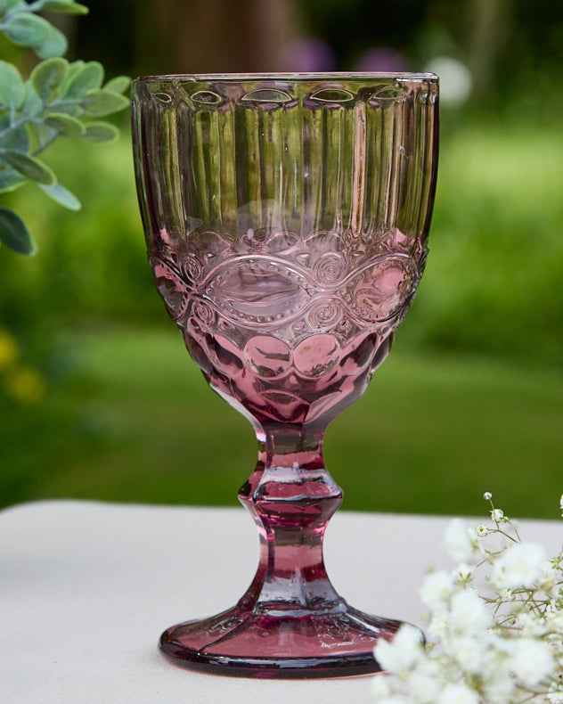 12 Piece Aurielle Pink Glassware Set