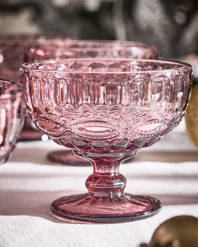 Aurielle Pink Glass Dessert Bowl