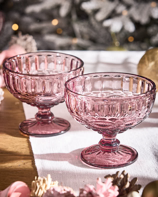 Aurielle Pink Glass Dessert Bowl