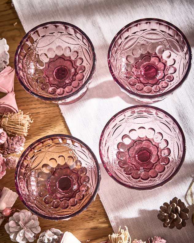 Aurielle Pink Glass Dessert Bowl