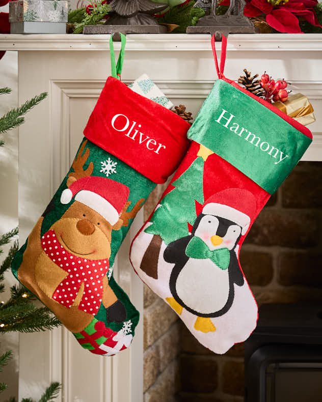 Personalised Penguin & Reindeer Stockings