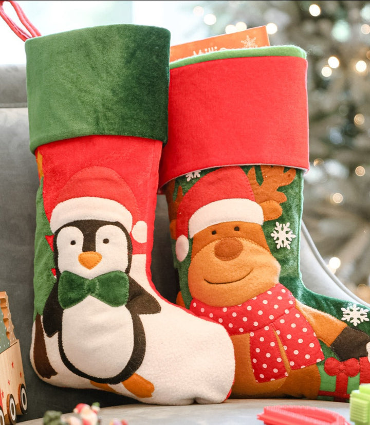 Festive Friends Penguin & Reindeer Stocking