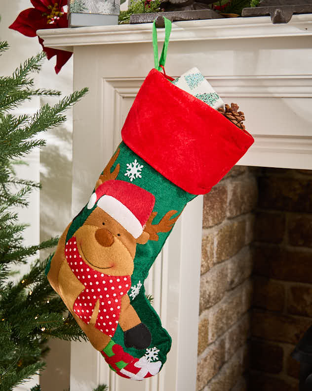 Chaussette de Noël Pingouin et Renne Festive Friends
