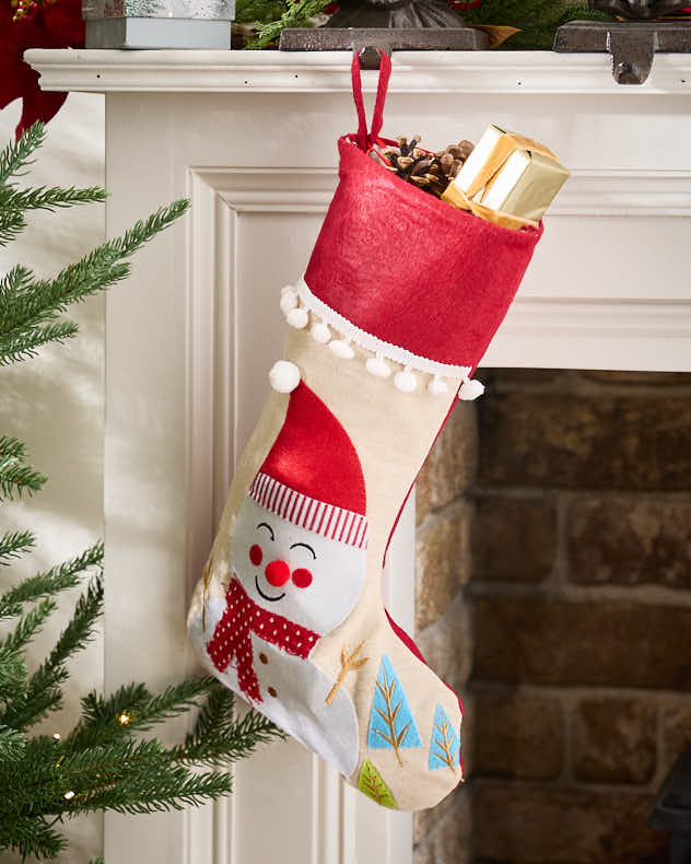 Snowman Pom Pom Stocking