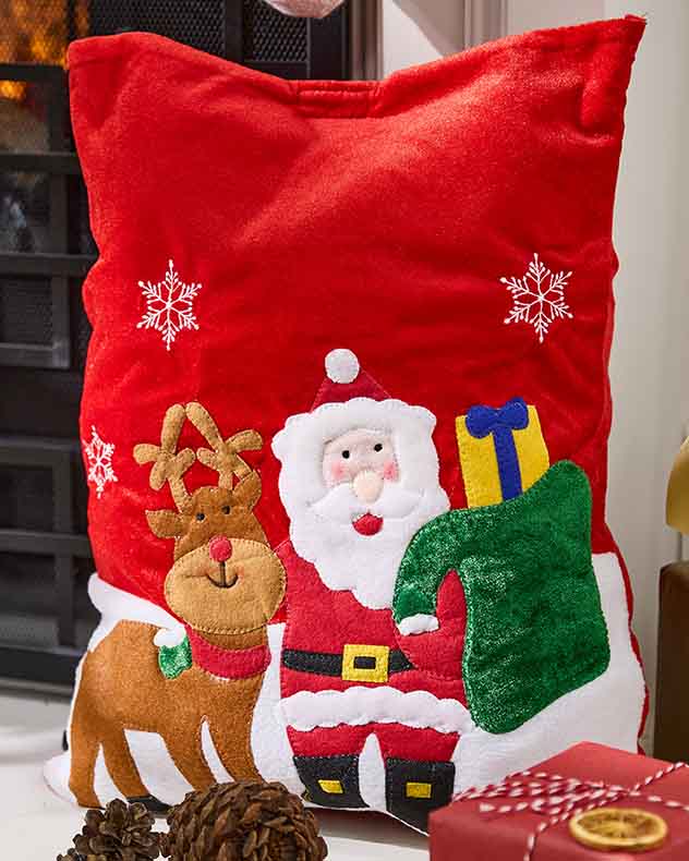 Red & White Velvet Gift Sack - Festive Friends Red Santa Sack