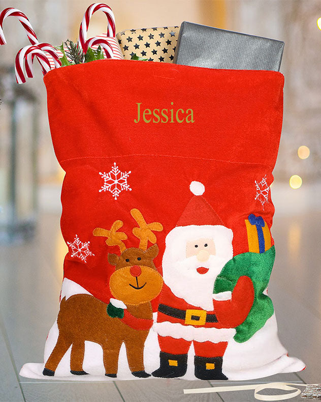 Personalised Festive Friends Santa Sack