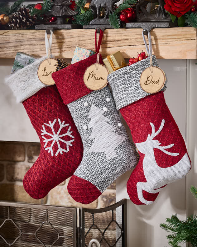 Stockings Snowflake - Personalised Chunky Knitted Stockings
