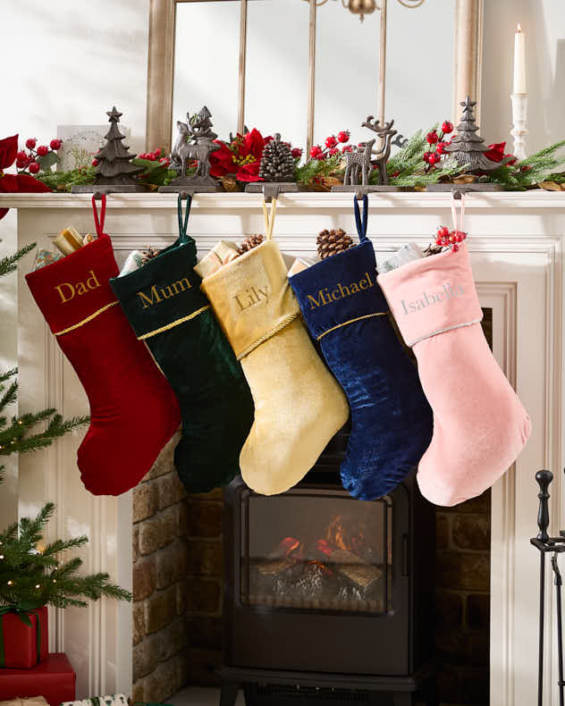 Personalised Knightsbridge Velvet Stockings