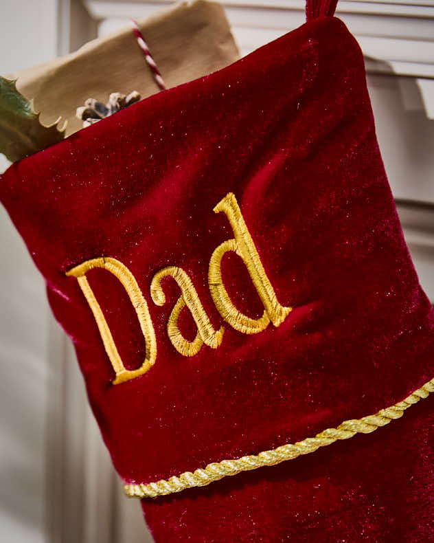 Personalised Knightsbridge Red Velvet Stocking