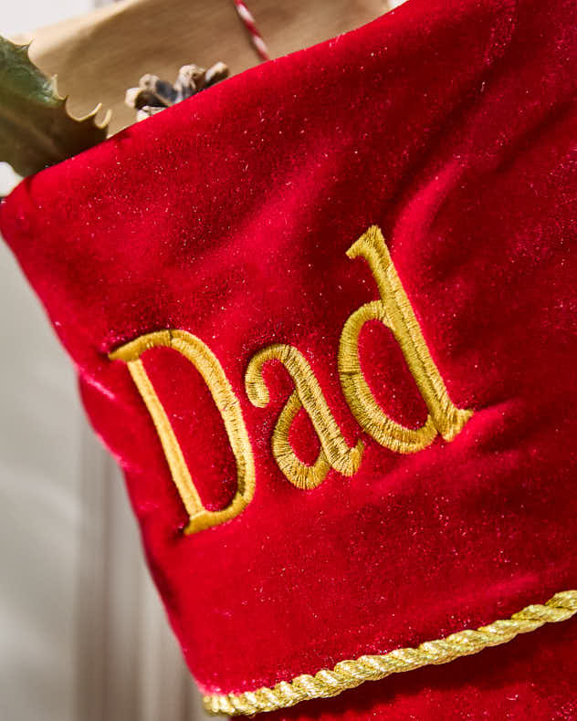 Personalised Knightsbridge Red Velvet Stocking