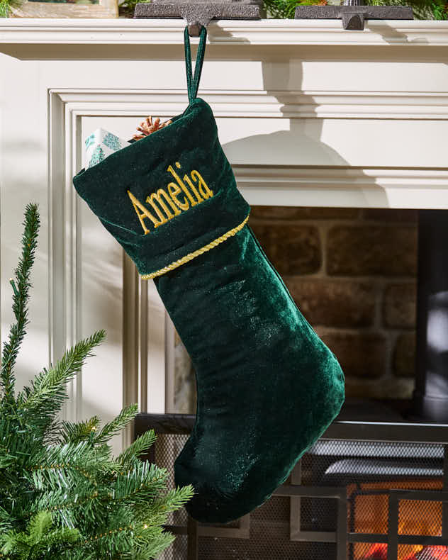Personalised Knightsbridge Velvet Stockings - Dibor - Red Stockings