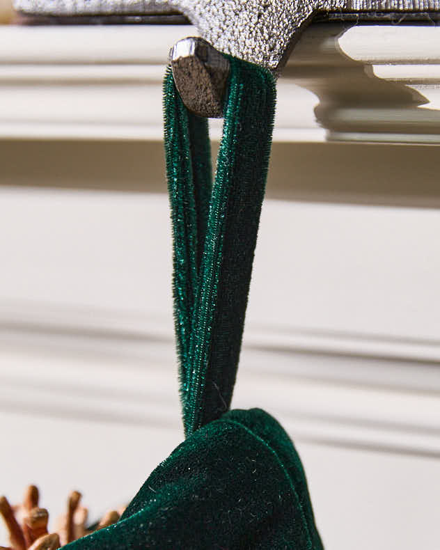 Personalised Knightsbridge Green Velvet Christmas Stocking