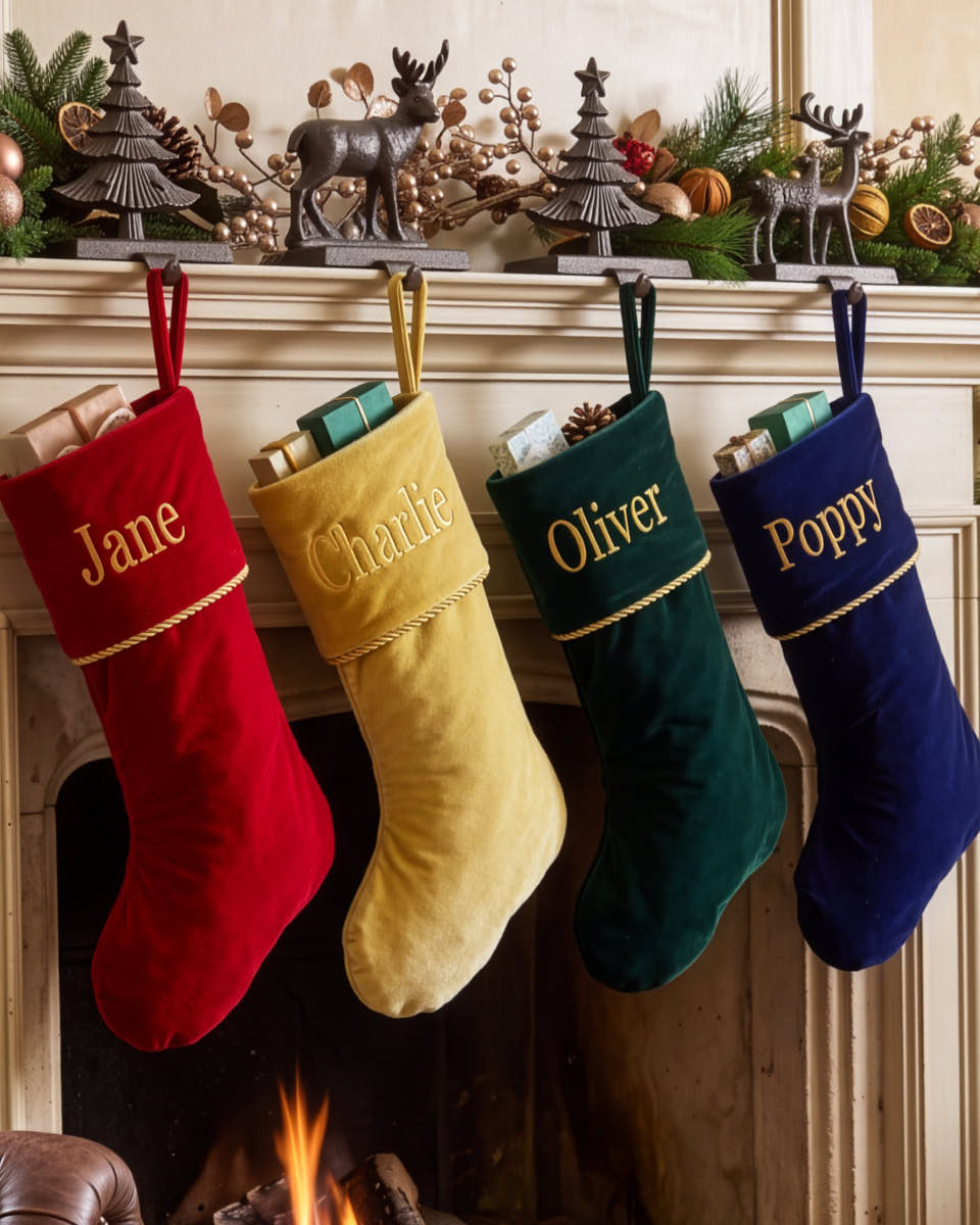 Personalised Knightsbridge Velvet Stockings