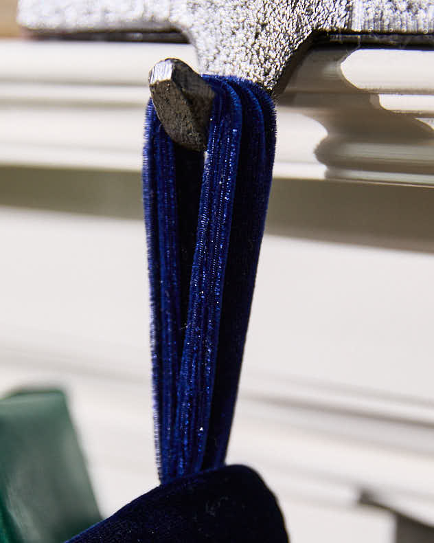 Personalised Knightsbridge Blue Velvet Stocking