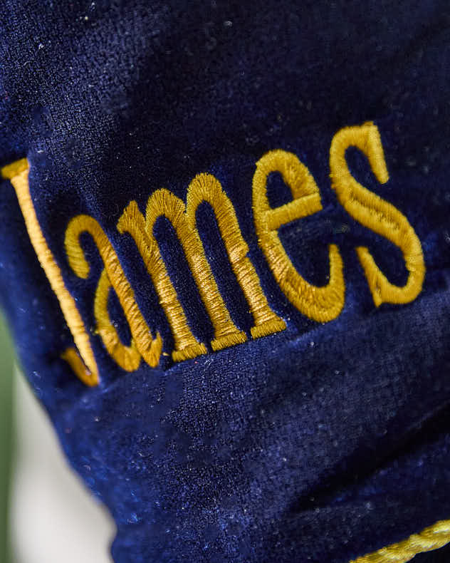 Personalised Knightsbridge Blue Velvet Stocking