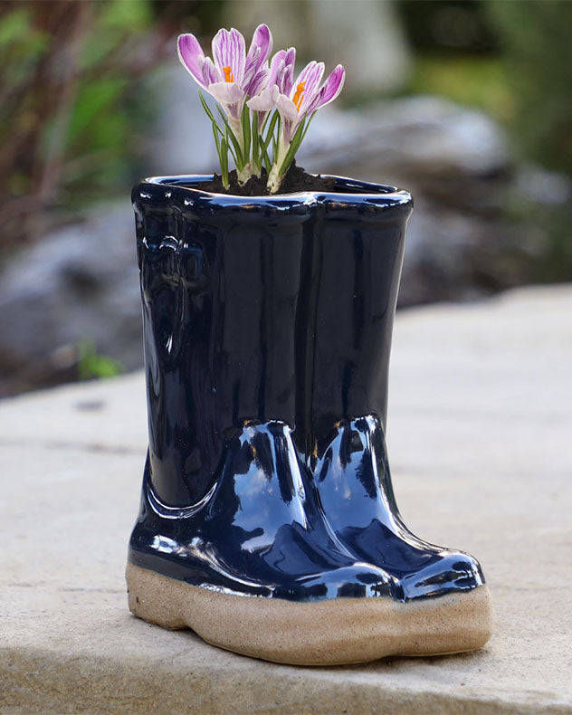 Midnight Blue Wellington Boots Planter