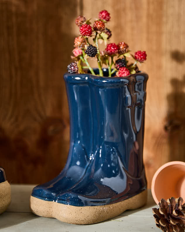 Midnight Blue Welly Boot Planter