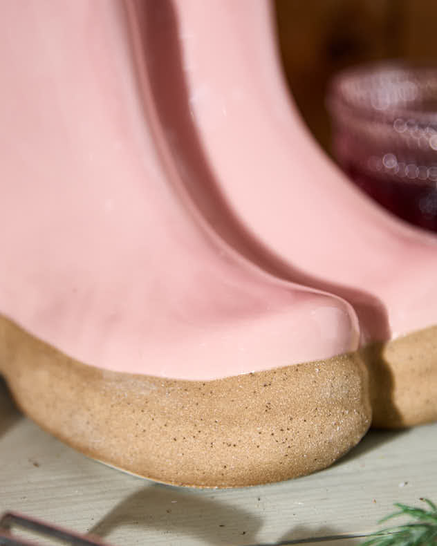 Pots &amp; Planters - Large Pink Welly Boot Planter with Personalised Marker