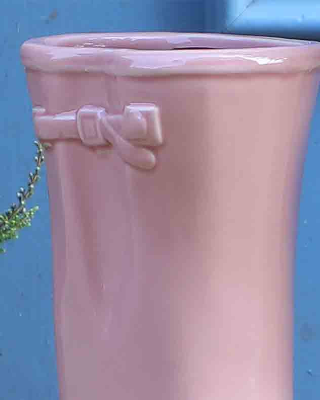 Single Pink Ceramic Wellington Planter