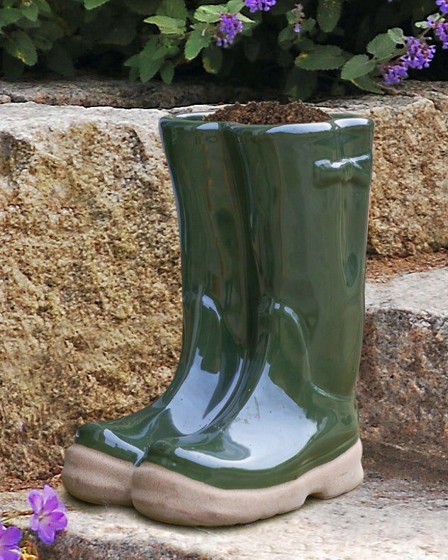 Green Large Wellington Boot Planter