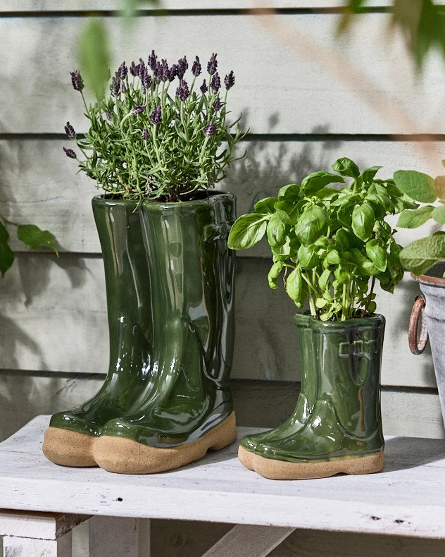 Green ceramic Planters set