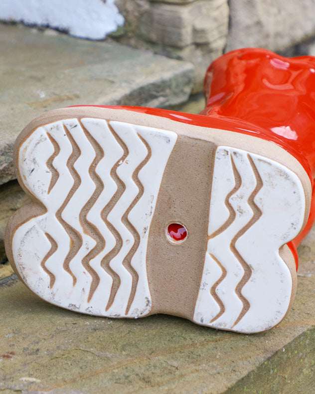 Pots &amp; Planters - Large Red Welly Boot Planter with Personalised Marker