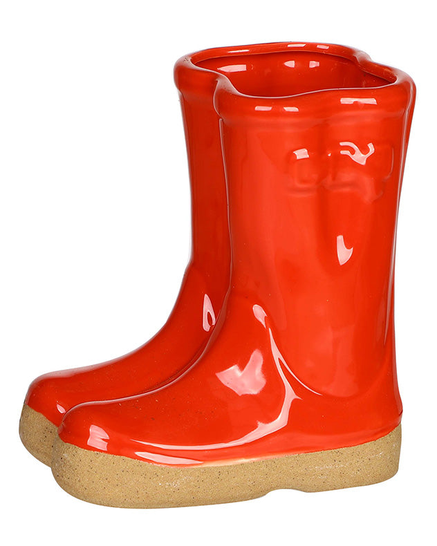 Red Wellington Boots Planter with Personalised Marker