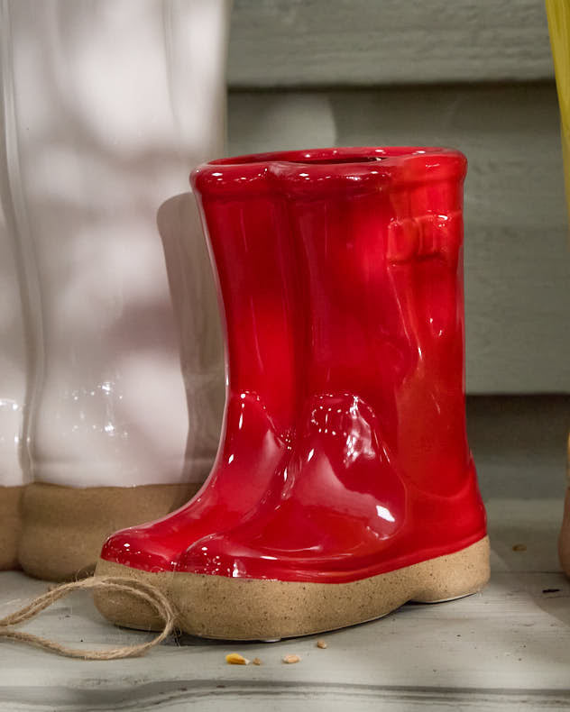 Pots &amp; Planters - Red Wellington Boots Planter