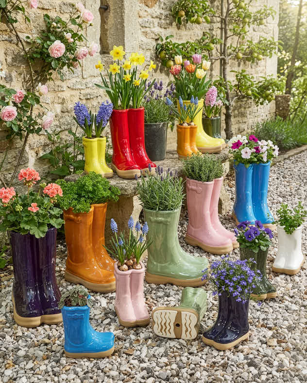 Pots & Planters Red - Ceramic Welly Planter Collection