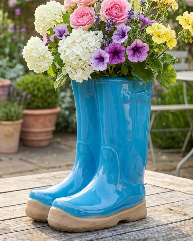 Pots & Planters - Large Ceramic Welly Boot Planters