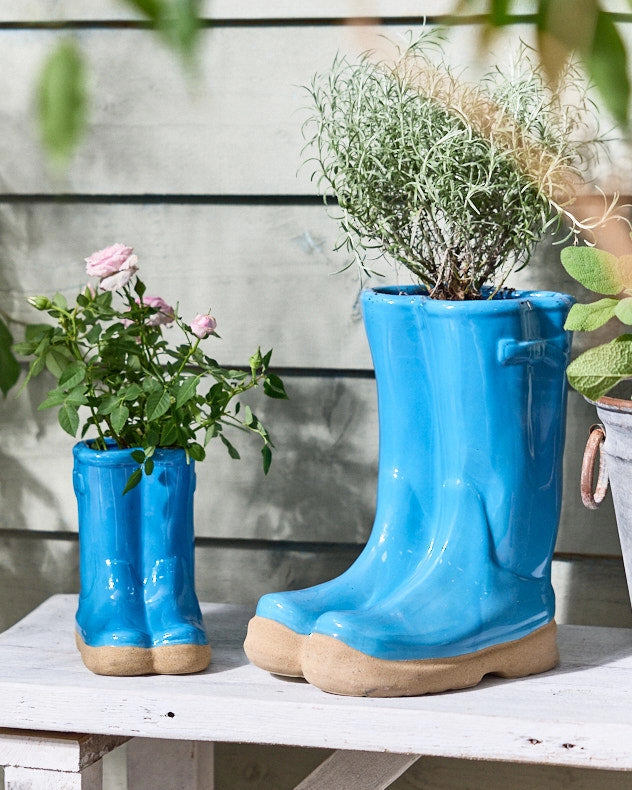 Bright Blue ceramic flower pot